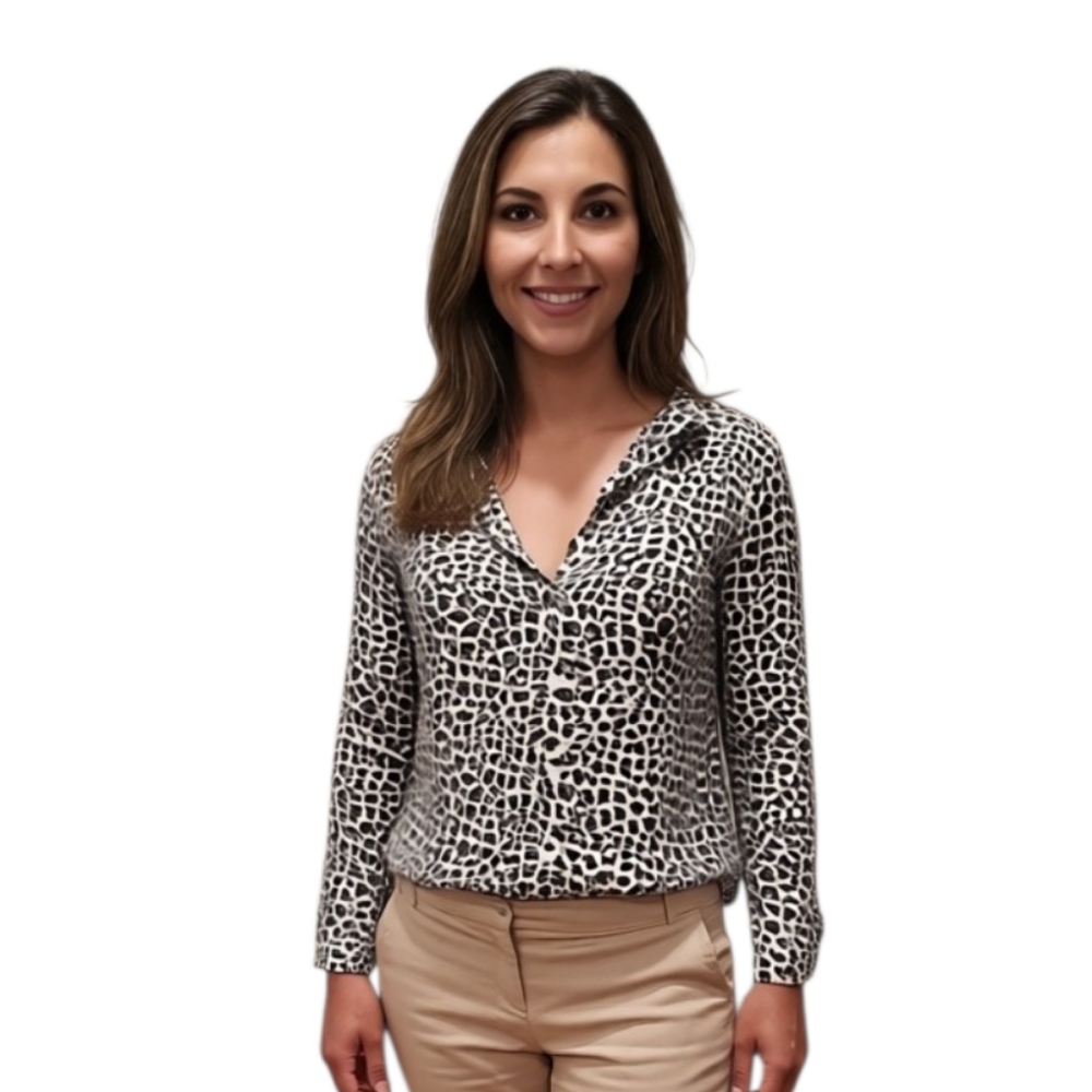 Divided H&M Leopard Print Blouse Size 8